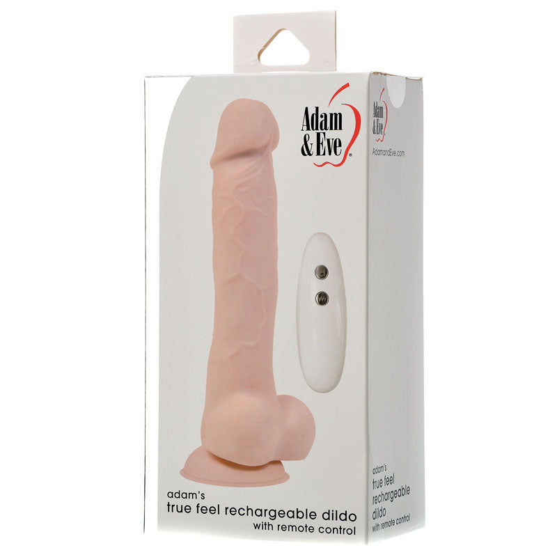 Adam & Eve Adam's True Feel Rechargeable Dildo - 17.8 cm (7'') USB Rechargeable Vibrating Dong - Take A Peek