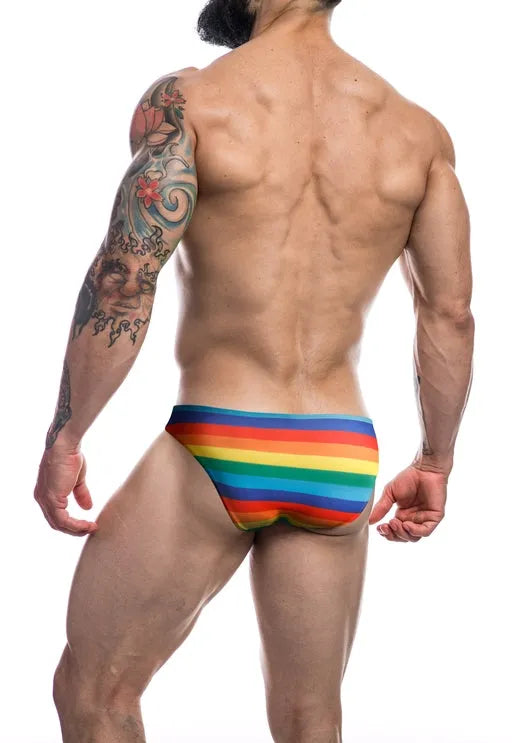 cut for men Low Rise Bikini Brief- rainbow-XL - Take A Peek
