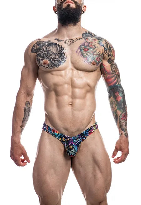 Cut For Men Pouch Enhancing Tattoo Thong XL - Take A Peek