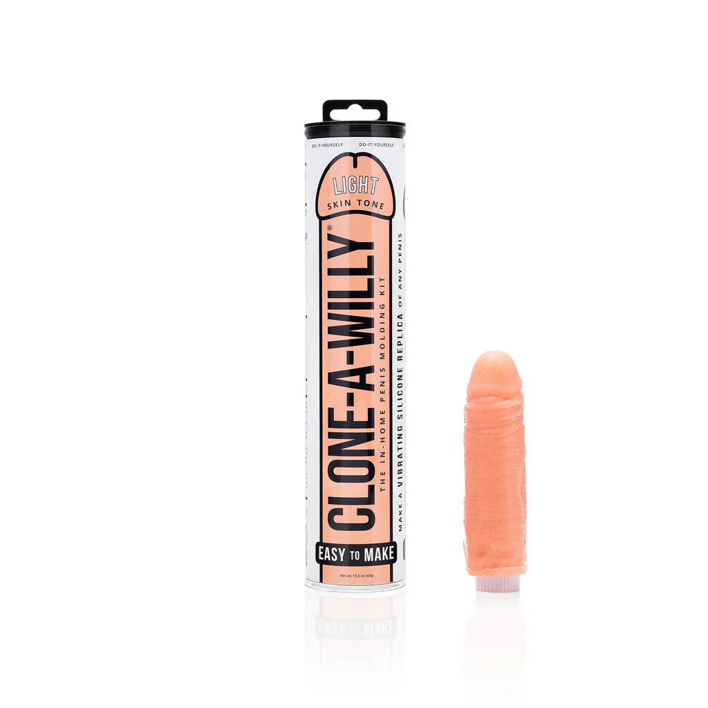 Clone-A-Willy product with packaging on a white background