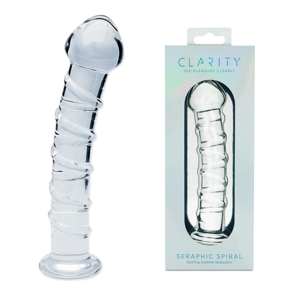Clarity - Seraphic Spiral - 16 cm Glass Dildo - Take A Peek