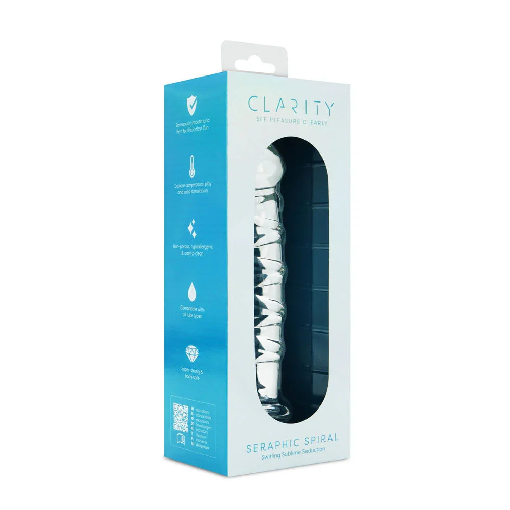 Clarity - Seraphic Spiral - 16 cm Glass Dildo - Take A Peek