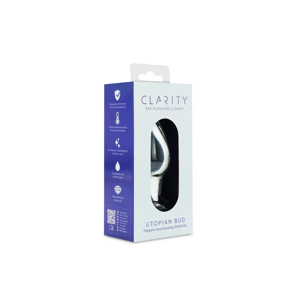 Clarity - Utopian Bud - 8.9 cm Glass Butt Plug - Take A Peek