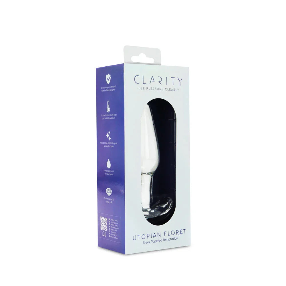 Clarity - Utopian Floret - 11 cm Glass Butt Plug - Take A Peek