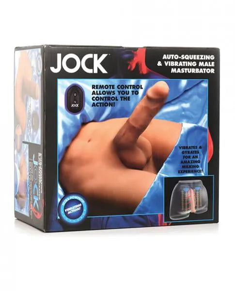Jock Vibrating & Squeezing Male Masturbator w/Poseable Dildo Medium - Take A Peek