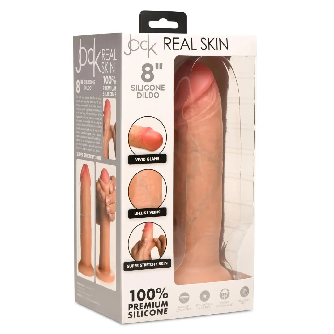 JOCK 8" Realistic Skin Silicone Dildo - Take A Peek