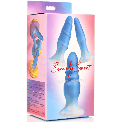 Simply Sweet Silicone Butt Plug Set -Blue