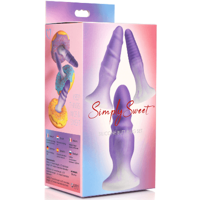 Simply Sweet Silicone Butt Plug Set - Purple - Take A Peek
