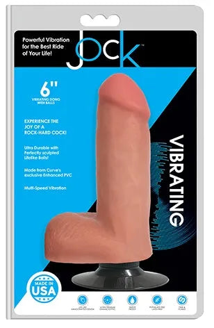 Jock 6" Vibrating Dong With Balls Vanilla - Take A Peek