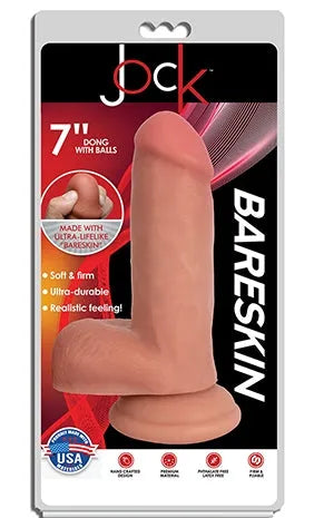 JOCK 7" Bareskin Dong with Balls Vanilla - Take A Peek