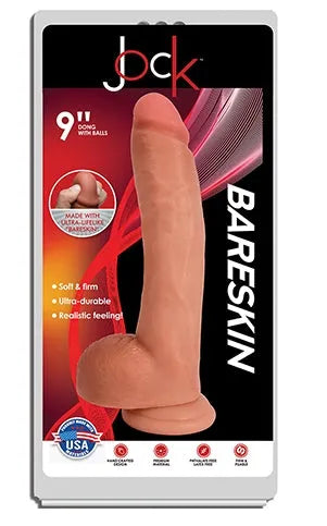 JOCK 9" Bareskin Dong with Balls Vanilla - Take A Peek