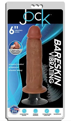 JOCK 6" Bareskin Vibrating Dong No Balls Latte - Take A Peek