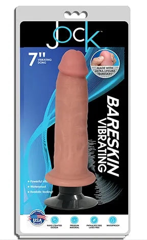 JOCK 7" Bareskin Vibrating Dong No Balls Vanilla - Take A Peek
