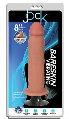 JOCK 8" Bareskin Vibrating Dong No Balls Vanilla - Take A Peek