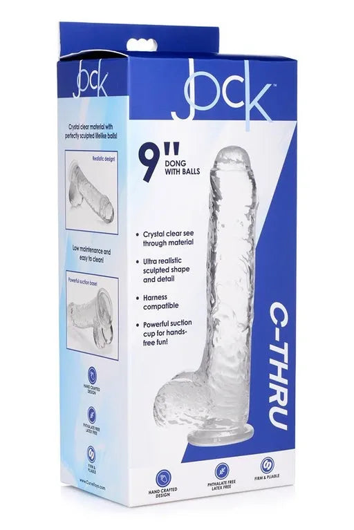 JOCK C-Thru 9" Clear with Balls - Take A Peek