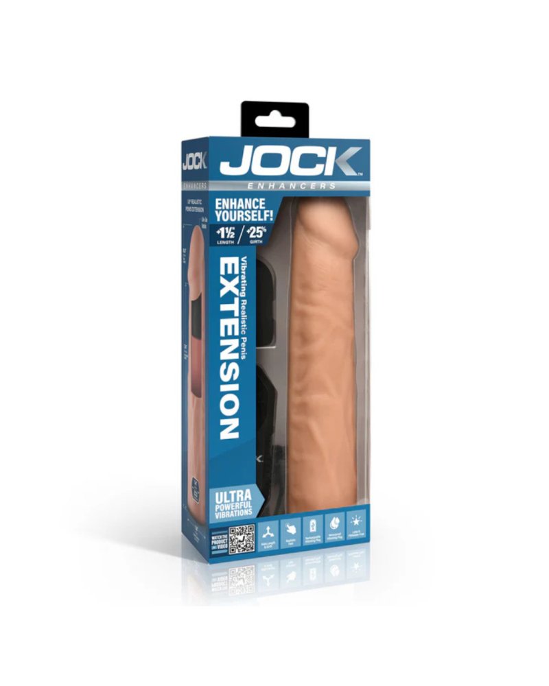 JOCK Enhancers 1.5" Vibrating Penis Extension w/ Remote - Light-CN1019-Light