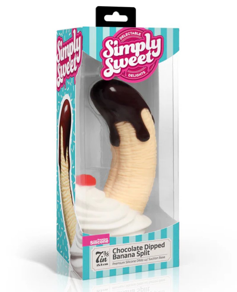 Simply Sweet Chocolate Dipped Banana Split Premium Silicone Dildo-CN1027