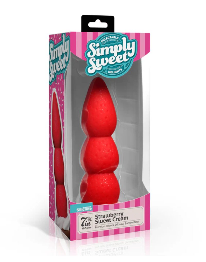 Simply Sweet Strawberry Sweet Cream Premium Silicone Dildo-CN1028
