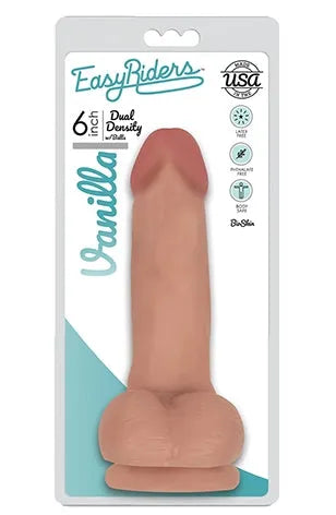 Easy Riders 6" Slim Bioskin Dong With Balls Vanilla - Take A Peek