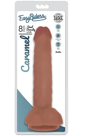 Easy Riders 8" Slim Bioskin Dong With Balls Caramel - Take A Peek