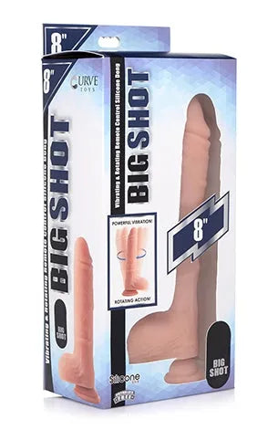 BIG SHOT 8" ROTATING RECHARGEABLE LIQUID SILICONE DONG WITH BALLS - Take A Peek