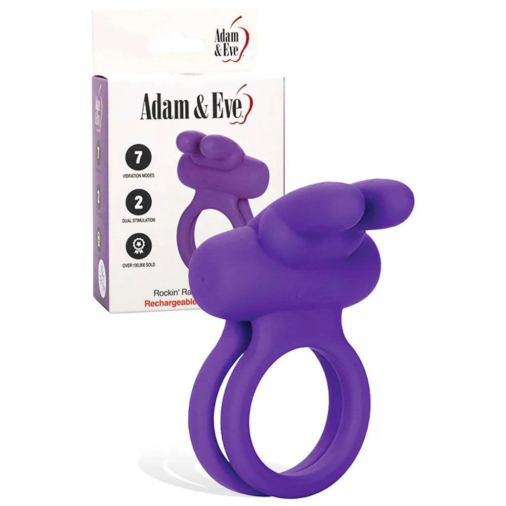 Adam & Eve ROCKIN' RABBIT - USB Rechargeable Cock & Balls Ring - Take A Peek