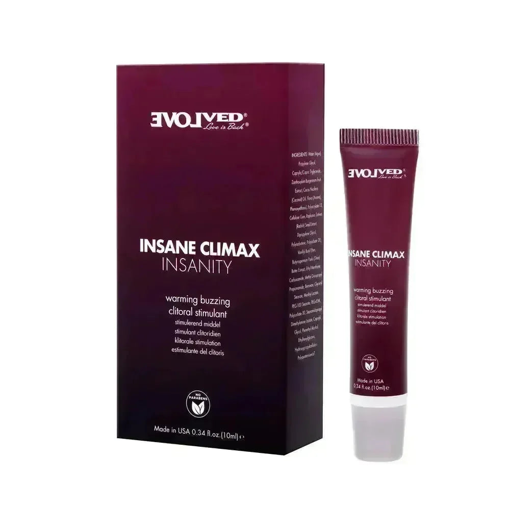 Evolved INSANE CLIMAX - INSANITY - Warming Buzzing Clitoral Stimulation Gel - 10 ml - Take A Peek