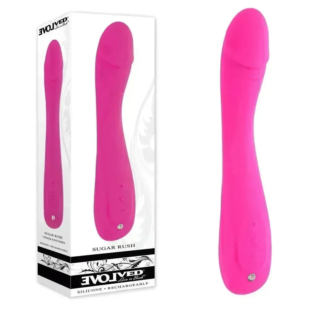 Evolved SUGAR RUSH - 21.6 cm USB Rechargeable Vibrator - Take A Peek