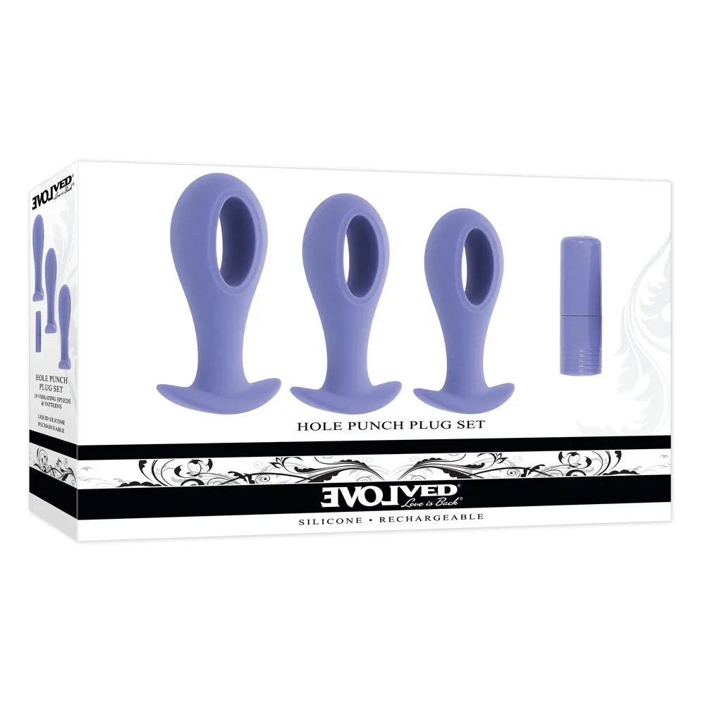 Evolved HOLE PUNCH PLUG SET - Butt Plugs with Interchangeable Bullet - Set of 3 Sizes - Take A Peek