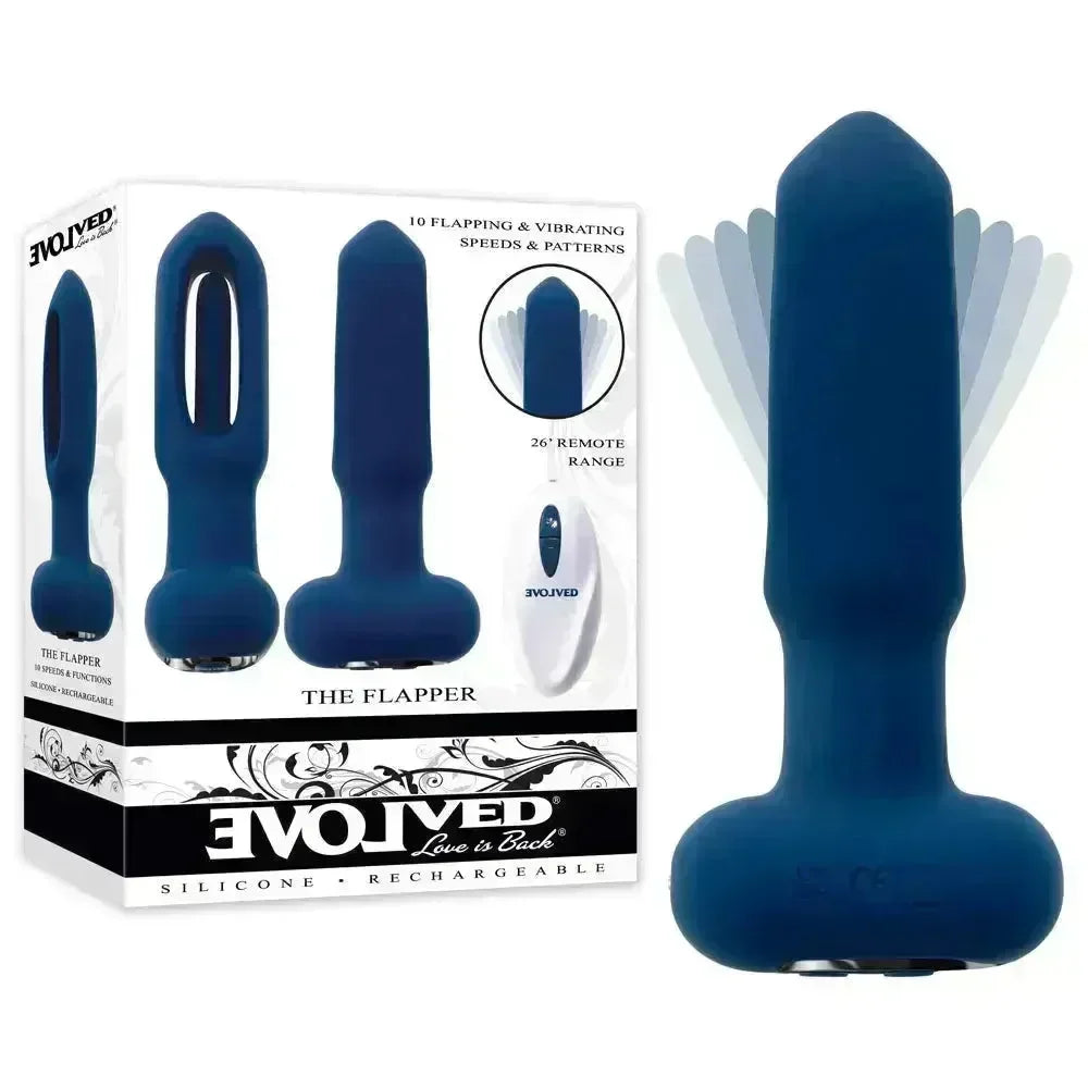 Evolved THE FLAPPER - 14 cm USB Rechargeable Vibrating and Flapping Butt Plug with Remote - Take A Peek