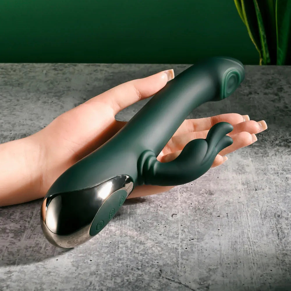 Evolved RABBIT TAP TAP - 25 cm USB Rechargeable Rabbit Vibrator with Tapping Tip - Take A Peek