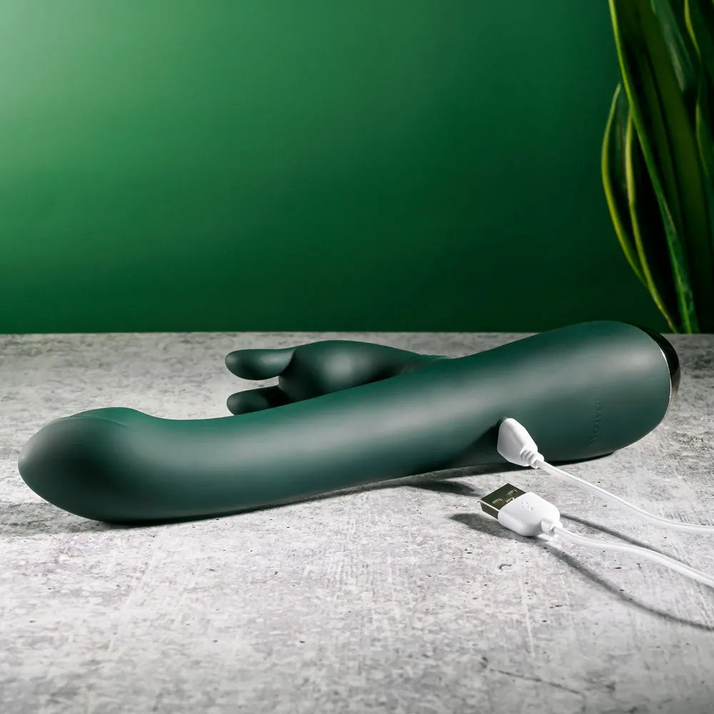 Evolved RABBIT TAP TAP - 25 cm USB Rechargeable Rabbit Vibrator with Tapping Tip - Take A Peek