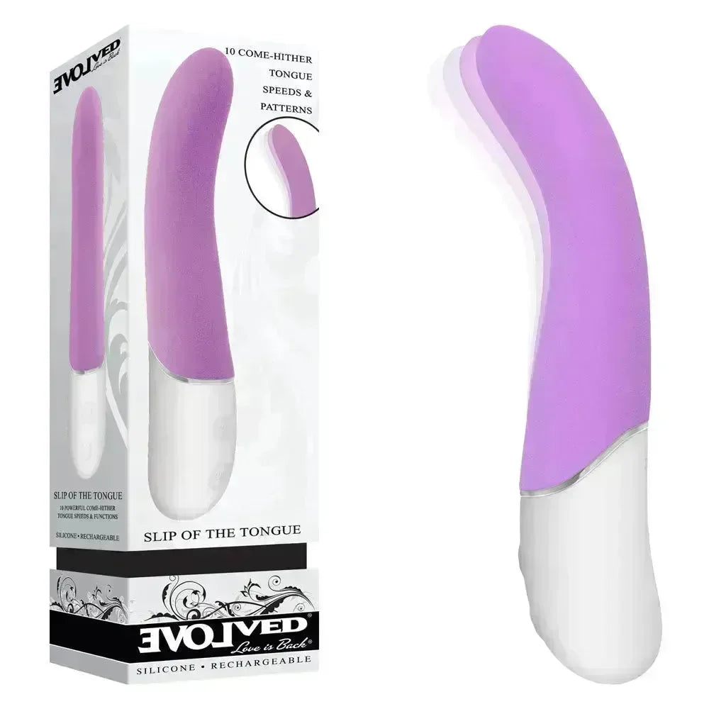 Evolved SLIP OF THE TONGUE - 21.1 cm USB Rechargeable Flicking Tongue Vibrator - Take A Peek