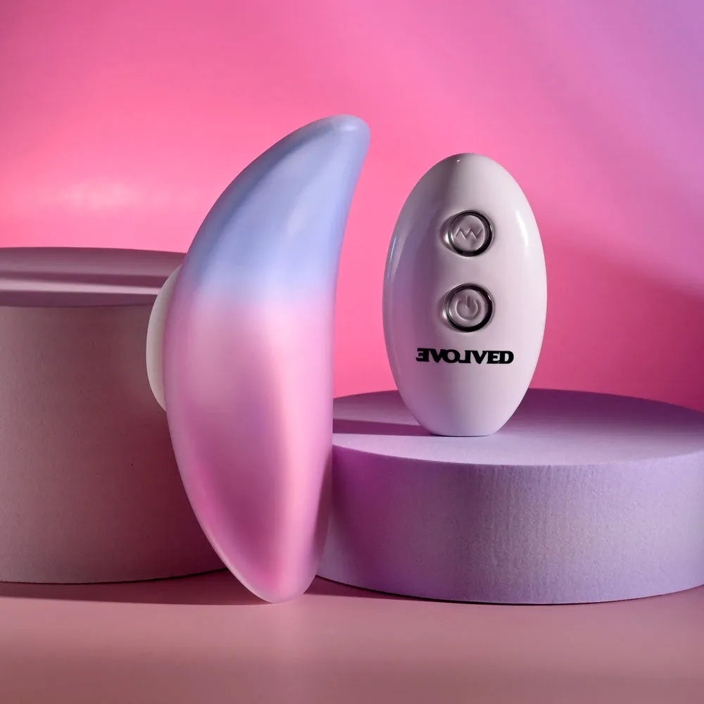Evolved PARADISE PANTY - Pink/Purple USB Rechargeable Panty Vibrator with Remote Control - Take A Peek