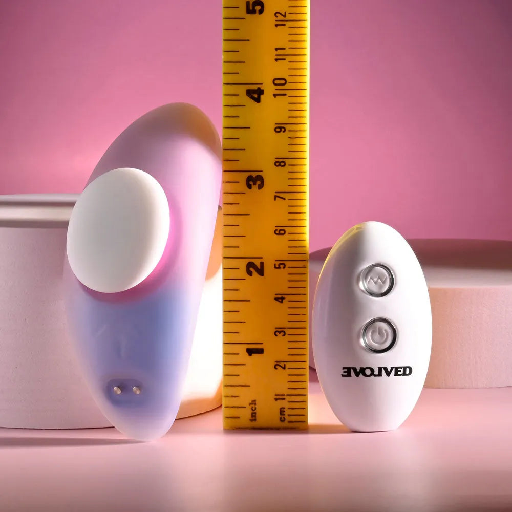 Evolved PARADISE PANTY - Pink/Purple USB Rechargeable Panty Vibrator with Remote Control - Take A Peek