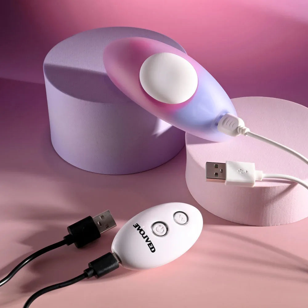 Evolved PARADISE PANTY - Pink/Purple USB Rechargeable Panty Vibrator with Remote Control - Take A Peek