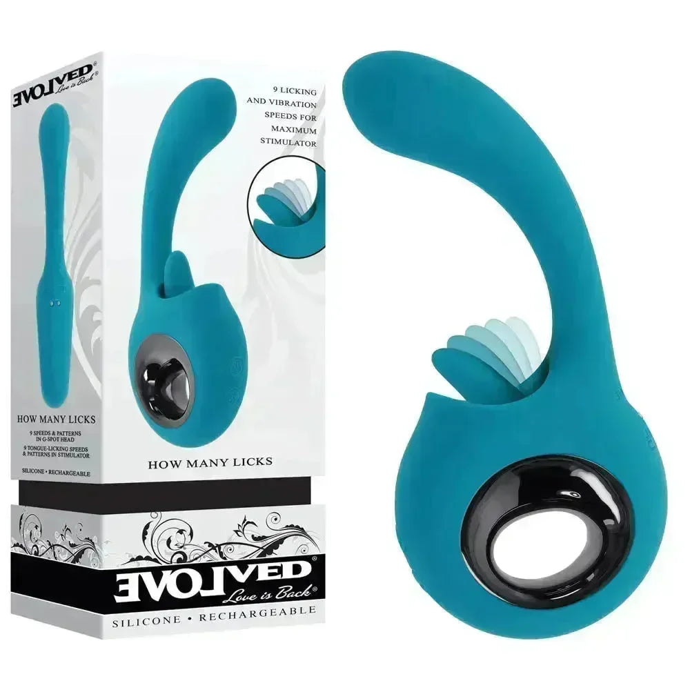 Evolved HOW MANY LICKS - 17.8 cm USB Rechargeable Vibrator with Flicking Stimulator - Take A Peek