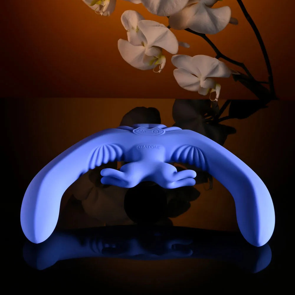 Evolved LOVEBIRDS - 20.8 cm USB Rechargeable Double-Ended Rabbit Vibrator with Remote - Take A Peek