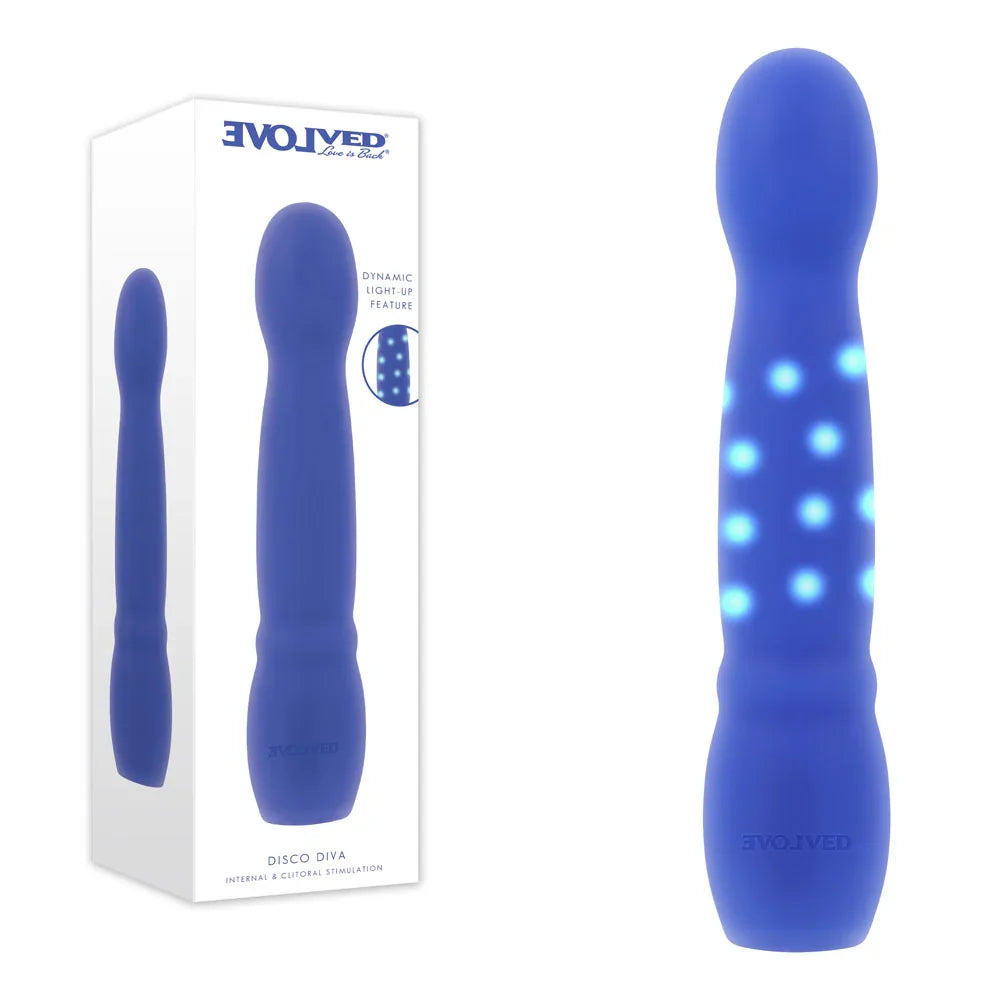 Evolved DISCO DIVA - 20.9 cm USB Rechargeable Light Up Vibrator - Take A Peek