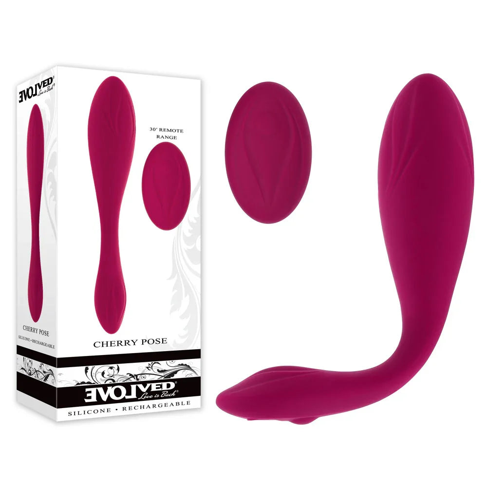 Evolved CHERRY POSE - 16.1 cm USB Rechargeable Flexible & Posable Vibrator with Remote - Take A Peek