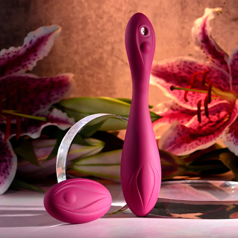 Evolved CHERRY POSE - 16.1 cm USB Rechargeable Flexible & Posable Vibrator with Remote - Take A Peek