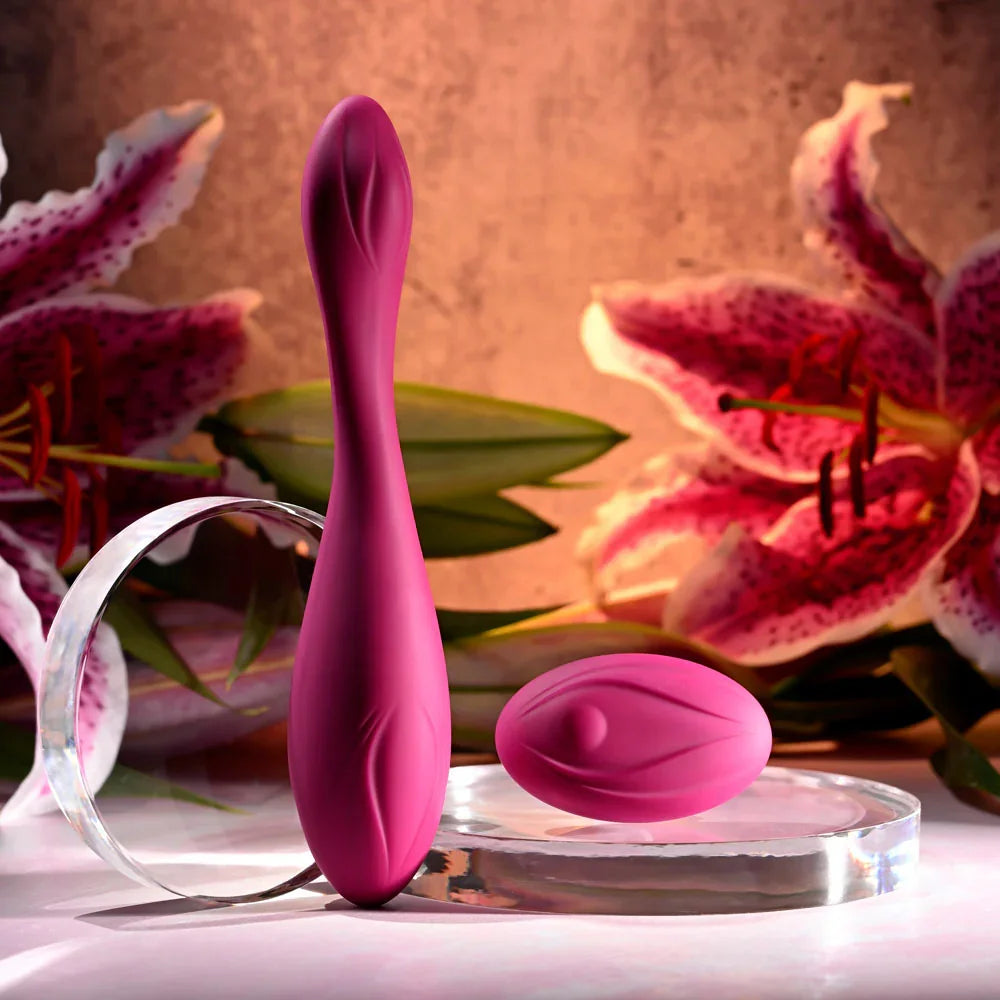 Evolved CHERRY POSE - 16.1 cm USB Rechargeable Flexible & Posable Vibrator with Remote - Take A Peek