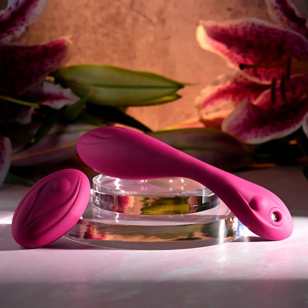Evolved CHERRY POSE - 16.1 cm USB Rechargeable Flexible & Posable Vibrator with Remote - Take A Peek