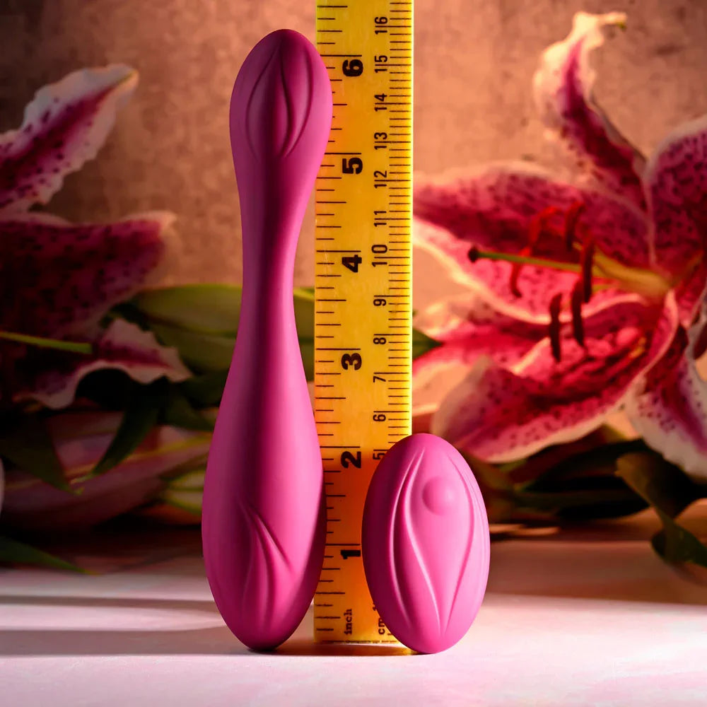 Evolved CHERRY POSE - 16.1 cm USB Rechargeable Flexible & Posable Vibrator with Remote - Take A Peek