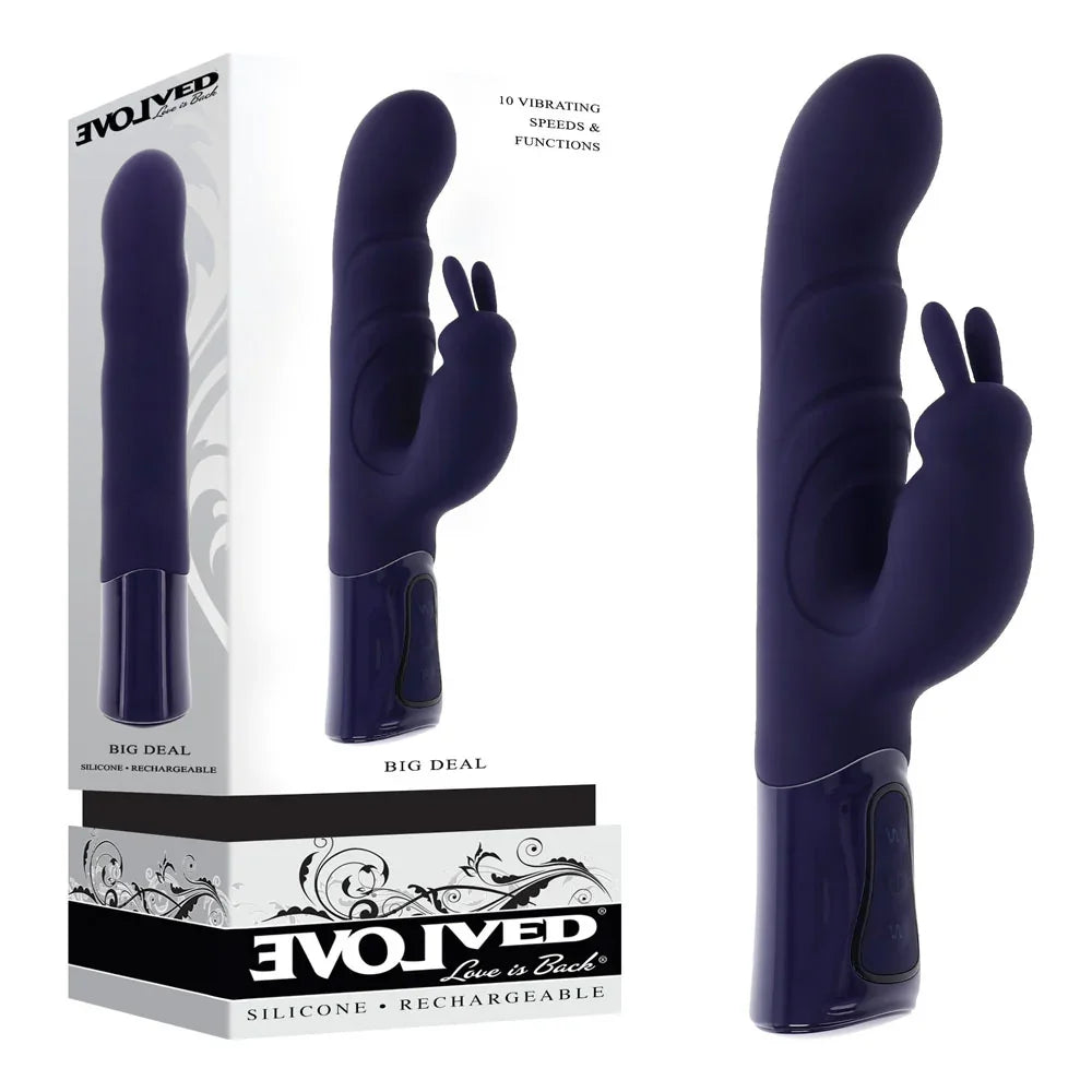 Evolved BIG DEAL - 25.7 cm USB Rechargeable Rabbit Vibrator - Take A Peek