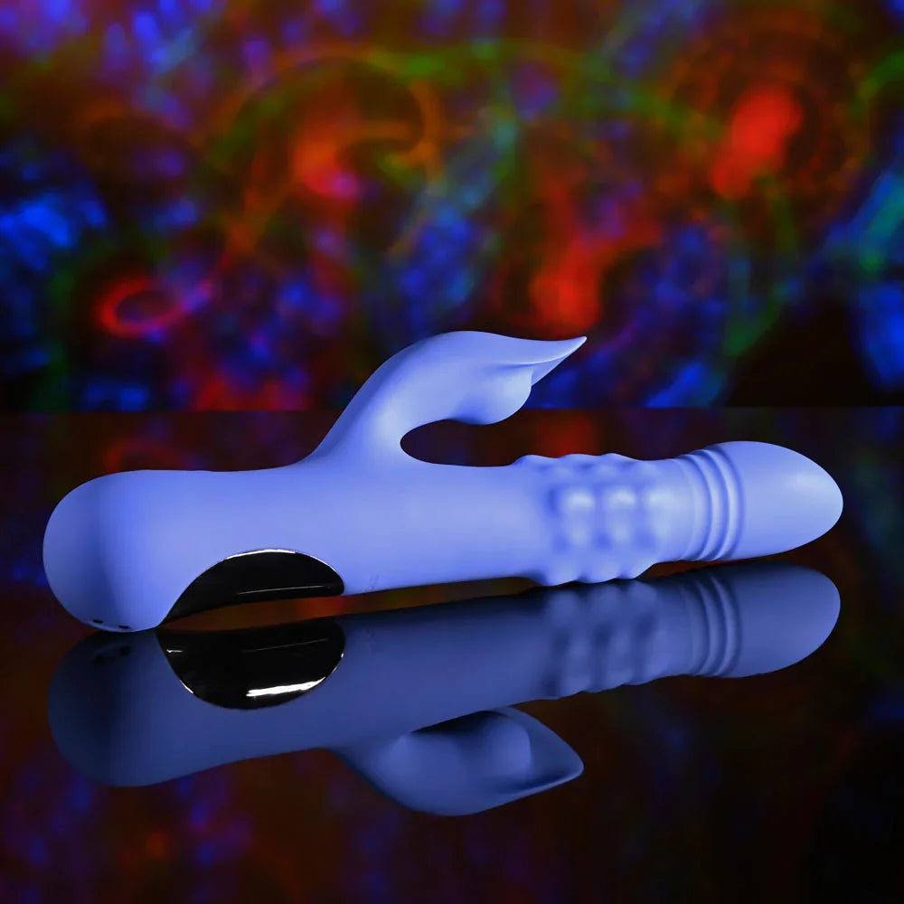 Evolved POP GOES THE O - 24.7 cm USB Rechargeable Thrusting & Bulging Rabbit Vibrator - Take A Peek