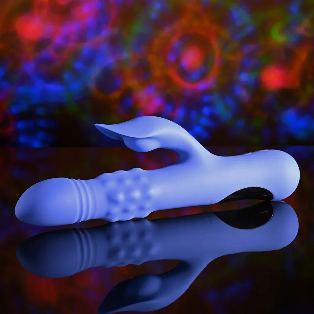Evolved POP GOES THE O - 24.7 cm USB Rechargeable Thrusting & Bulging Rabbit Vibrator - Take A Peek