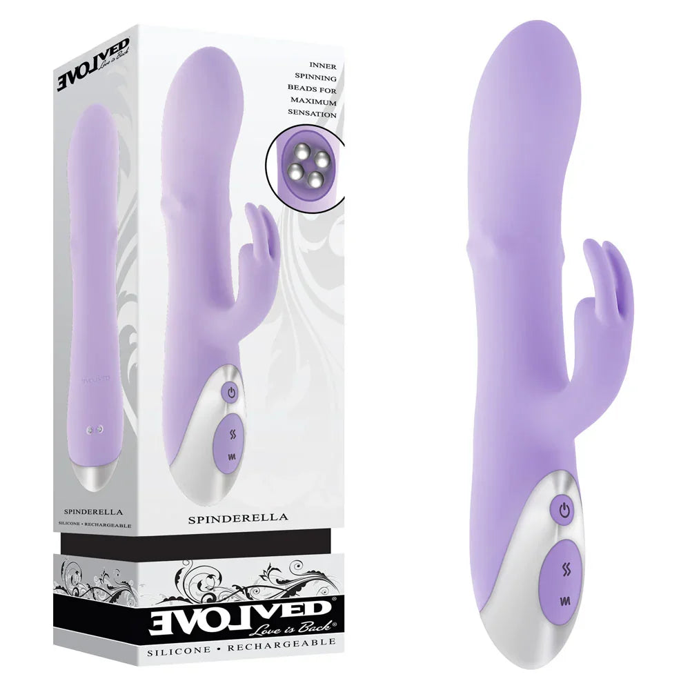 Evolved SPINDERELLA - USB Rechargeable Rabbit Vibrator - Take A Peek