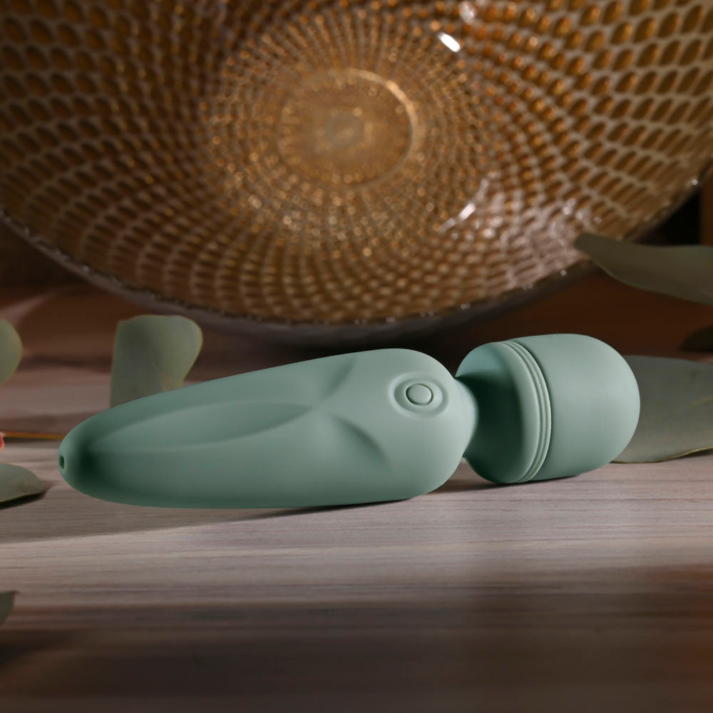 Evolved RUMBLE WAND - Olive Green 13.4 USB Rechargeable Mini Massage Wand
