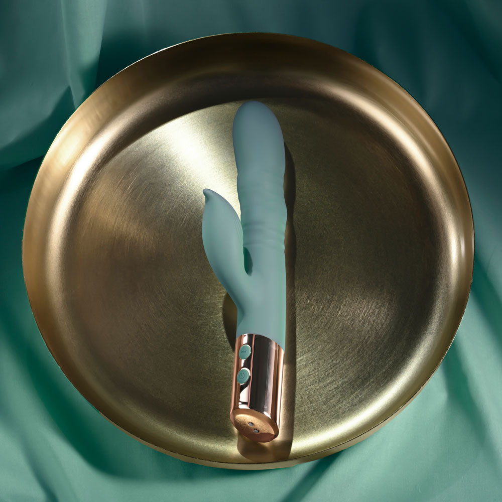 Evolved THE SHIMMY - USB Rechargeable Thrusting Rabbit Vibrator - Take A Peek